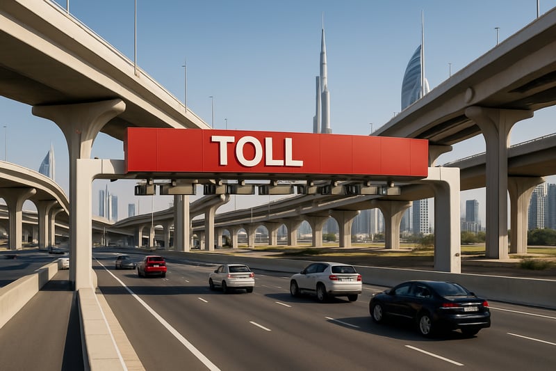 Modern toll road infrastructure in Dubai Modern toll road infrastructure in Dubai